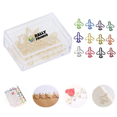 Airplane Shape Paper Clips with Storage Box