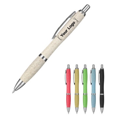 Eco-Friendly Wheat Straw Pen with Click Action